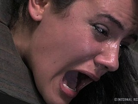 Hot brunette indulges in painful BDSM games with experienced partner