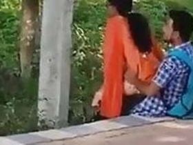 Hot teen gets naughty in public