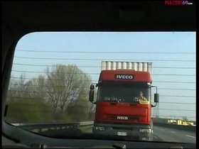Italian pornstar Marina Rampanti has sex with a truck driver in a hot video