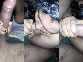 Desi aunty gives a blowjob in a public bathroom