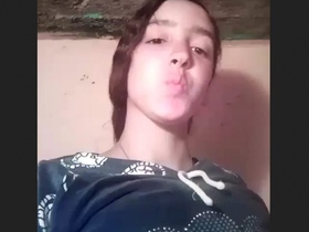 Young girl with small boobs and tight pussy gets naughty in the village