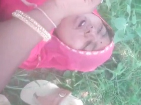 Couple's steamy outdoor session in village