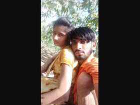 Desi teen sucks and fucks in the jungle with a European guy