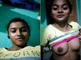 College girl shows off her boobs and gets fucked hard