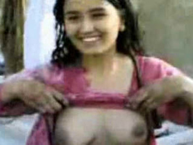 Sundas reveals her small breasts to her country lover