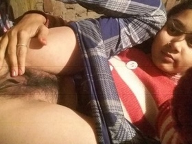 Couple's steamy video of cute schoolgirl masturbating and licking
