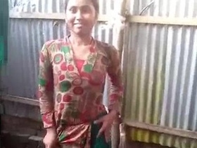 Outdoor shower with a Desi girl