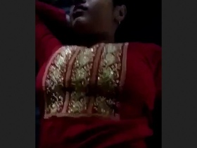 Red-suited girl gets fucked in the village