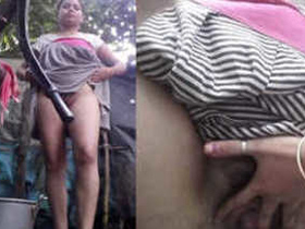 Indian-desi-x slut washes her XXX body on camera for fans outdoors