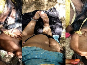Telugu wife gives outdoor blowjob in village