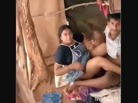 Caught in the act of fucking, a couple gets surprised by a guy with acid