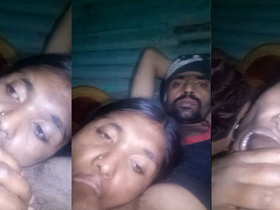 Desi village bhabhi gives a blowjob to her husband in bed