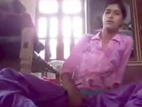 Indian girl pleasures herself at home