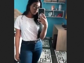 Teen takes nude selfie in front of mirror