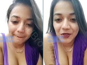 Indian actress Misty Basu's sensual striptease in a bikini and saree