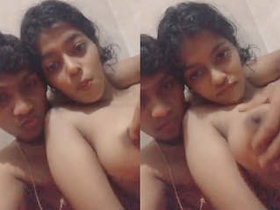 Indian man gives a titjob on camera