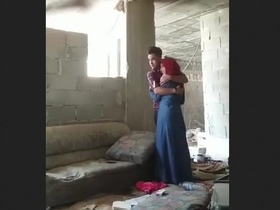 Couple has passionate sex in public on a construction site