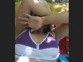 Young couple enjoys outdoor sex in painful moaning session