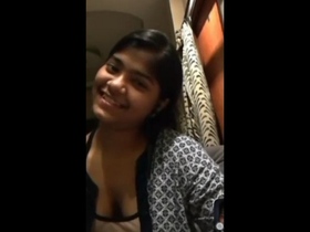 Indian girl shows off her large breasts in a Skype video