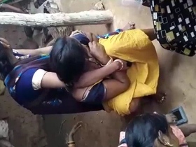 Village girl's naughty playtime with aunty