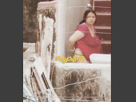 Big-breasted aunty gets caught in the act