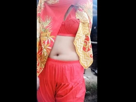 Bangladeshi beauty in a seductive dress gets wet and wild in the shower