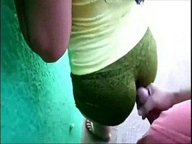 Watch a sexy girl in spandex get her ass pounded