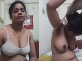 Tamil bhabi flaunts her big boobs and gives a blowjob