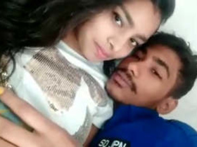 Desi couple's romantic kissing session at home