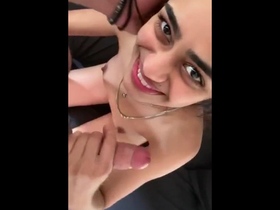 A newly married couple indulges in their sexual fantasies with a passionate blowjob