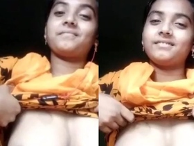 Adorable Bangladeshi girl shows off in her village